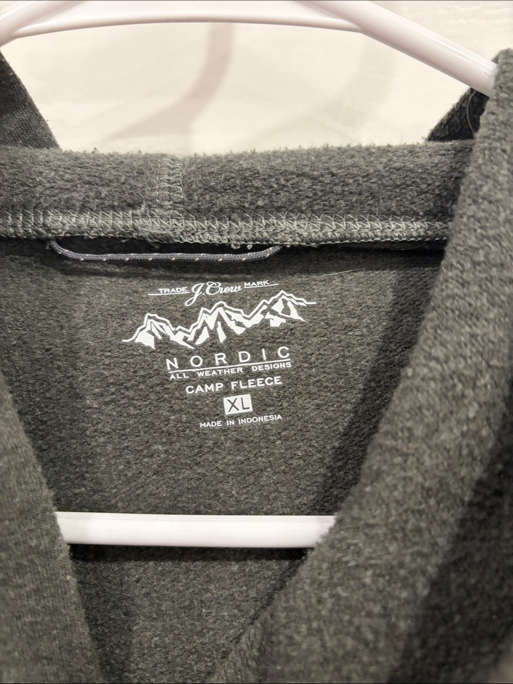 J. Crew Men's Gray Hooded Long-Sleeve Shirt - Picture 2 of 2